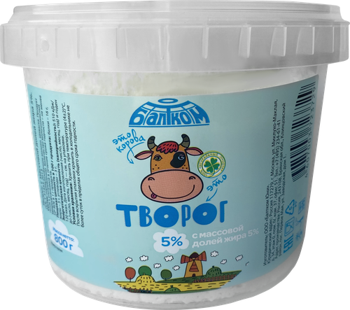 

Творог Балтком 5% без змж, 800 г