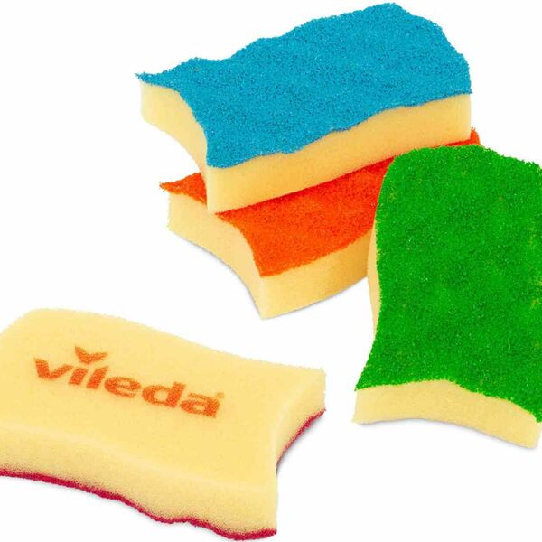 Набор губок Vileda Пур Колорс цвет, в ассортименте, 4 шт