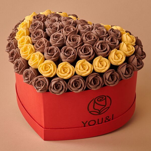 65 шоколадных роз в коробке сердце You & I (М(ж)_к)
