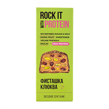 Батончик протеиновый с фисташками и клюквой в шоколаде, кафе