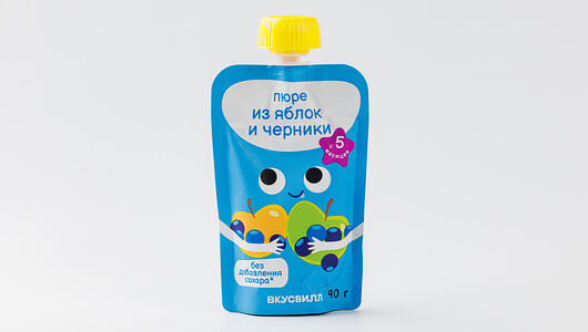 Пюре из яблок и черники