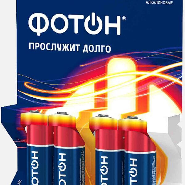 Элемент питания щелочно-марганцевый Фотон AA/R6/LR6 ОP4, 4 шт.