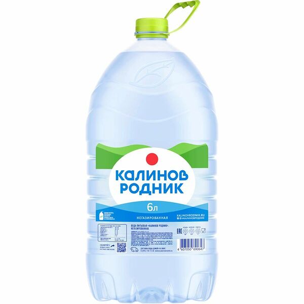 Вода Калинов Родник питьевая негазированная, 6л