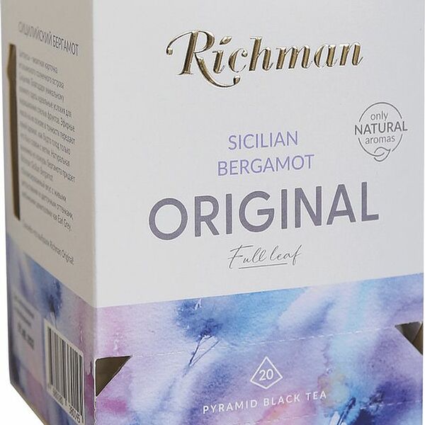Чай Richman Sicilian Bergamot чёрный с ароматом бергамота, 20х2г