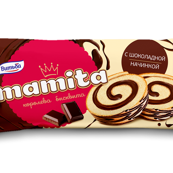 Бисквитный рулет Mamita с шоколадной начинкой вес 150 г. Республика Беларусь