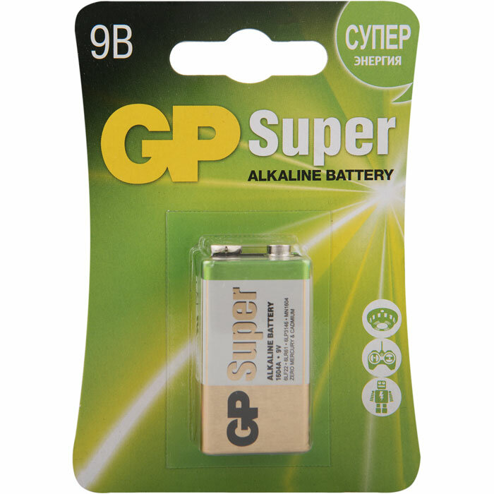 

Батарейки GP 1604A-5CR1 Super Alkaline Крона 1шт