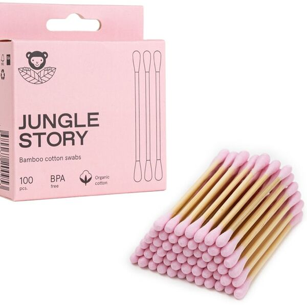 Палочки ватные Jungle Story с Розовым ультрамягким хлопком 100шт