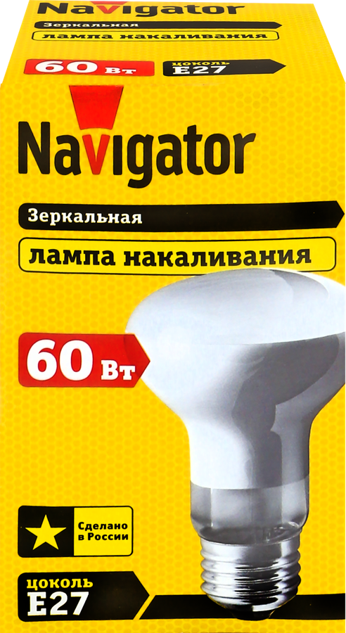 

Лампа накаливания Navigator R63 60Вт Е27, матовая