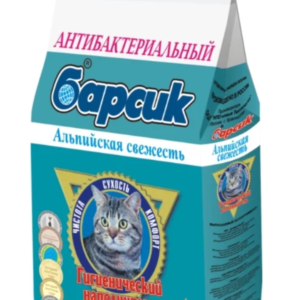 Наполнитель глиняный для кошачьего туалета Барсик Альпийская свежесть 4.54 л