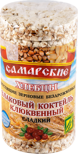 

Хлебцы Самарские Злаковый коктейль клюквенный сладкий 100 г