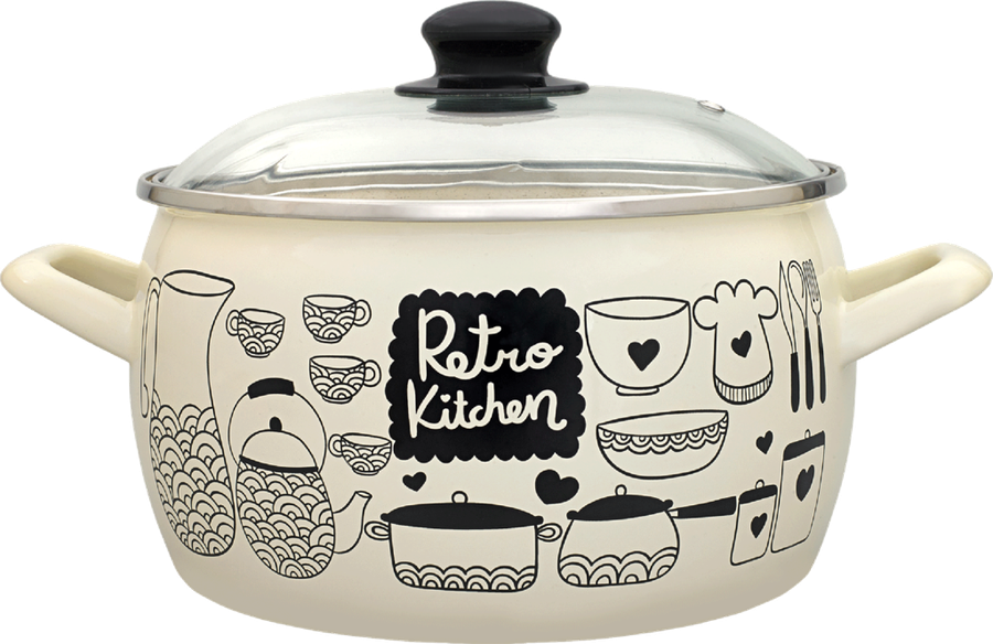 

Кастрюля METROT ретро стеклянная крышка 2.4 л Арт. 350012