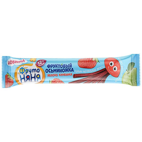 Фруктовый осьминожка ФрутоНяня Яблоко - Клубника 12m+