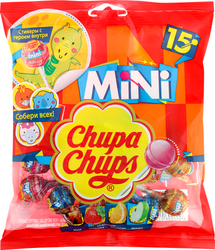 

Карамель Chupa Chups Mini ассорти вкусов дизайн упаковки в ассортименте 90 г