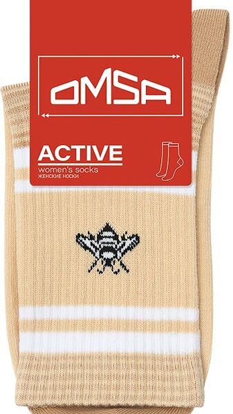 Носки женские Omsa Active с высокой резинкой бежевые Размер 39-41