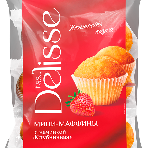 Маффины DELISSE Клубничные 