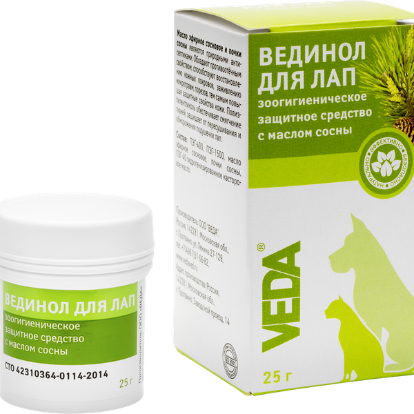 Средство зоогигиеническое для лап животных VEDA Вединол защитное с маслом сосны