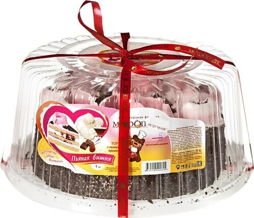 Торт Метрополис Пьяная вишня бисквитно-сливочный 1 кг