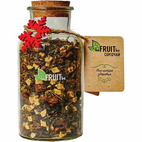 Чай beFRUITbe Сокочай. Чай зеленый, пропитанный соком ананаса, с кусочками ананаса, яблока и корицы