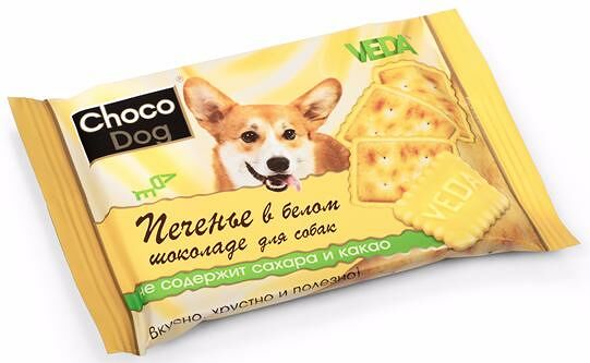 Лакомство для собак Veda Choco Dog печенье в белом шоколаде