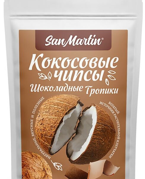 Чипсы кокосовые San Martin Шоколадные Тропики 40г
