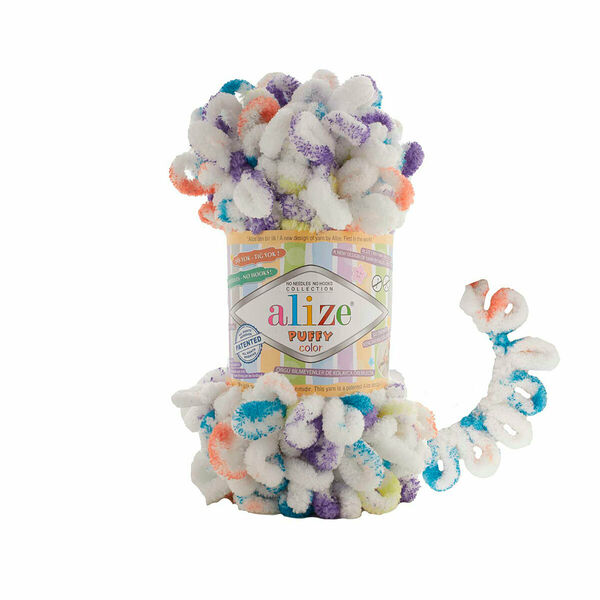 Пряжа Alize 'Puffy Color' 100г 9м (100% микрополиэстер)(7539 секционный)