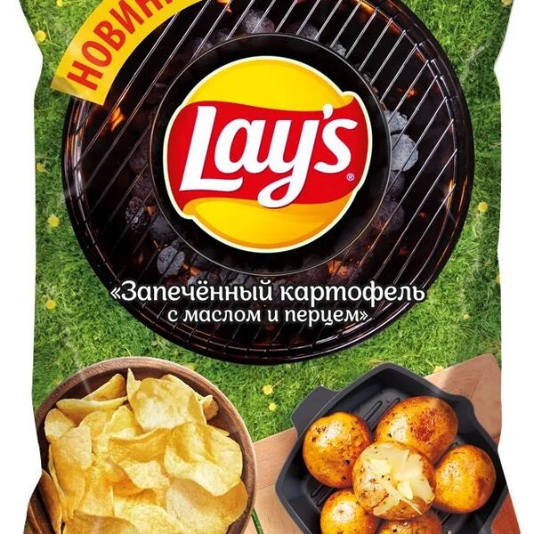 Чипсы Lays запечённый картофель с маслом и перцем