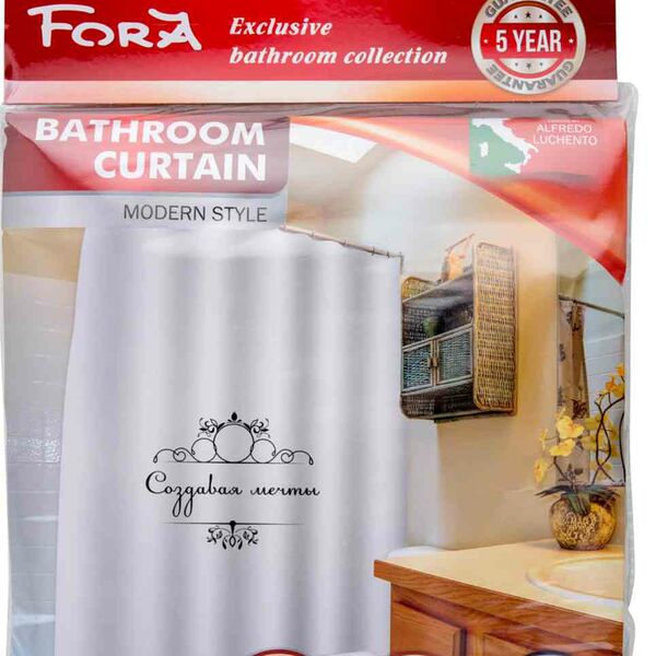 Шторка для ванной Fora Создавая мечты FOR-DA095BG цвет: бежевый, 180×180 см