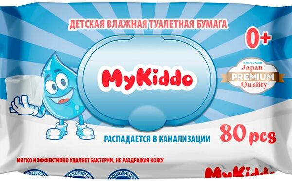 Туалетная бумага MyKiddo влажная детская 80шт