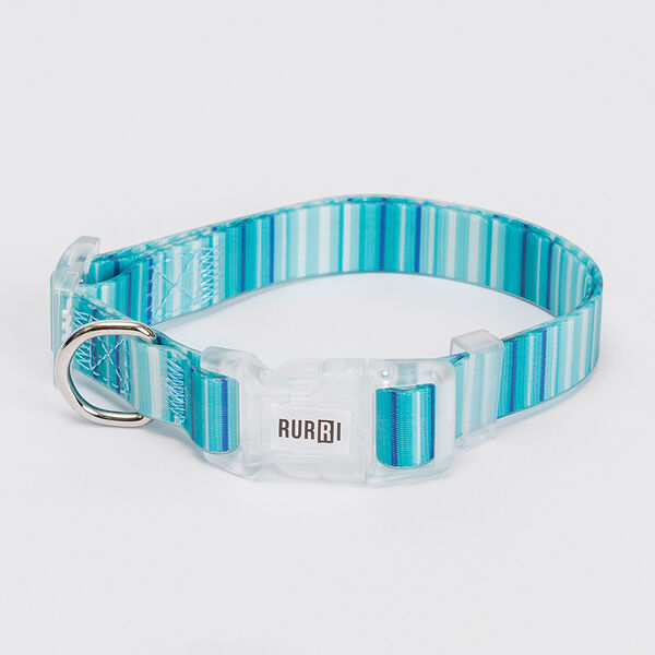 Ошейник голубой в полоску 45см