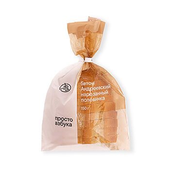 Батон «Андреевский» нарезанный половинка, «Просто Азбука»