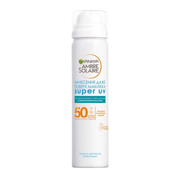 Солнцезащитный спрей для лица Garnier Ambre Solaire Super UV SPF 50+ 75 мл