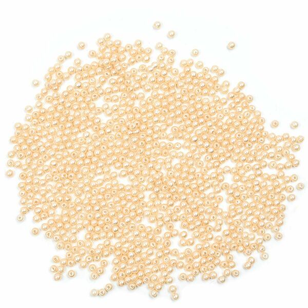 Бусины круглые, пластик, 4мм, 25гр(005 NL бежевый)