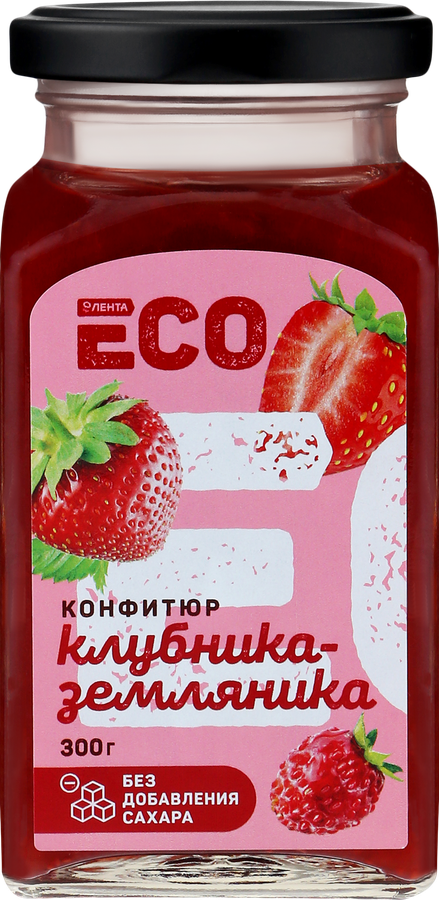 

Конфитюр ЛЕНТА ECO Клубника и земляника, без сахара
