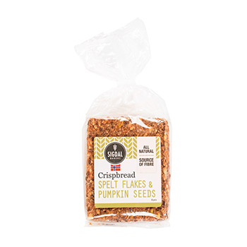 

Хлебцы cо спельтой и семенами тыквы Sigdal bakeri Bakeverket As 235 г. Норвегия