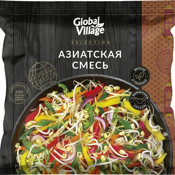 Смесь овощная Global Village Азиатская с соусом замороженная, 400г