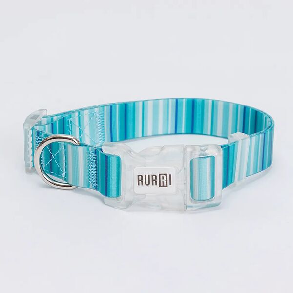 Ошейник голубой в полоску 2,5см 55см