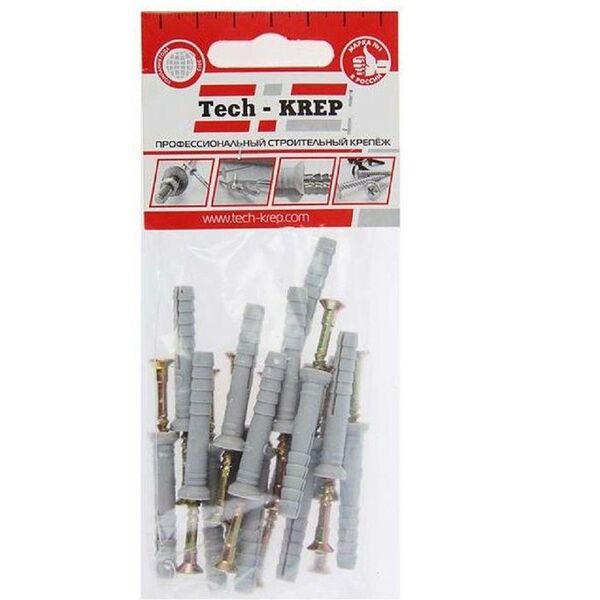 Дюбель-гвоздь с потайной манжетой TECH-KREP, 6х40мм, 16шт