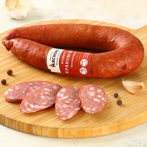 МясновЪ колбаса Краковская ГОСТ полукопченая, вес