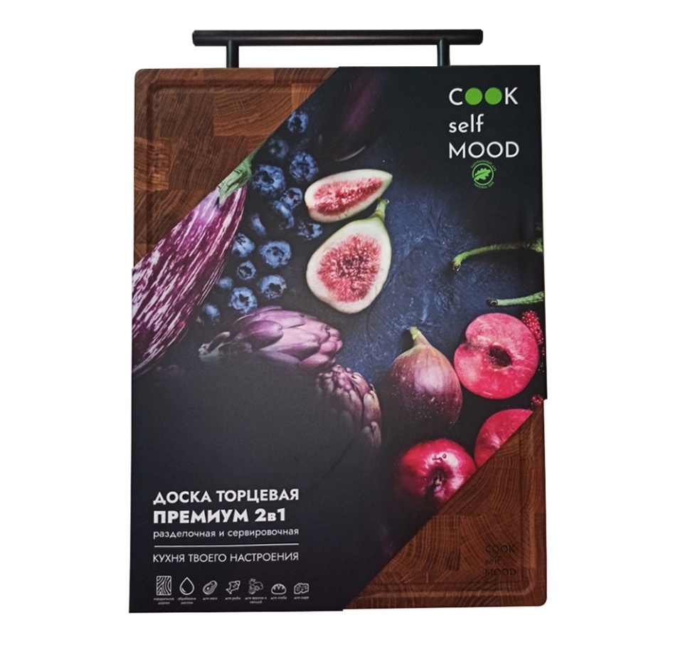 

Доска Cook Self Mood Премиум дубовая 2 в 1: разделочная и сервировочная 30*40*3 см