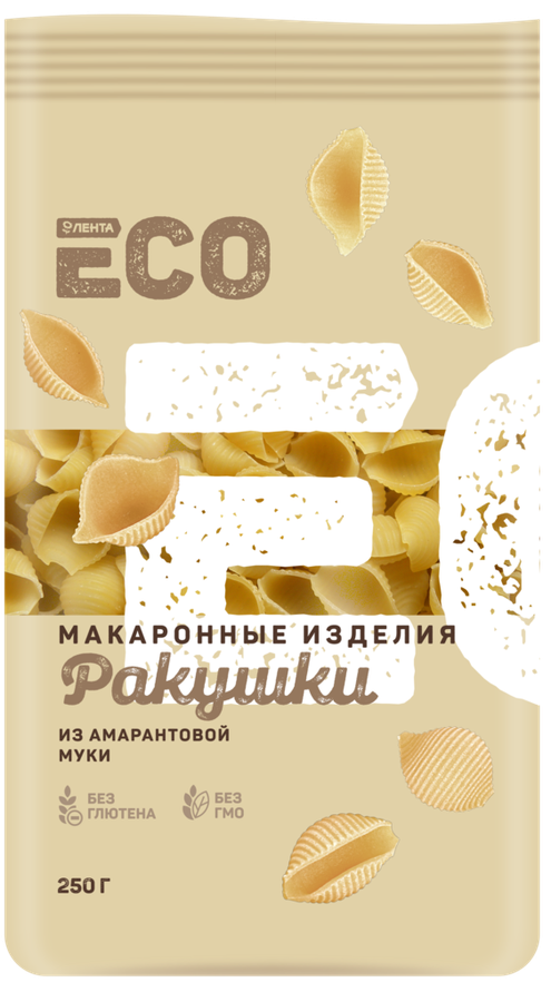 

Макароны безглютеновые ЛЕНТА ECO Ракушки, из амарантовой муки