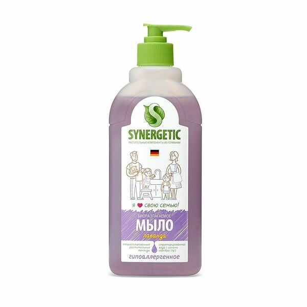 Мыло жидкое Synergetic лаванда биоразлагаемое, 500мл