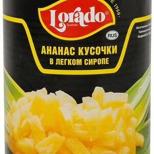Ананасы Лорадо кусочки в легком сиропе