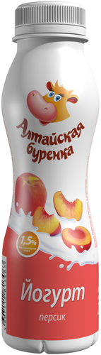 

Йогурт питьевой Алтайская Буренка персик 1.5% 300 г