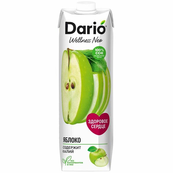 Сок Dario Wellness Яблочный 1л