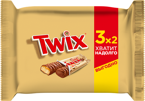 

Батончик шоколадный Twix с карамелью, пачка 165 г