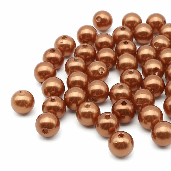 Бусины круглые, пластик, 10мм, 25гр Astra&Craft(045 NL темное золото)