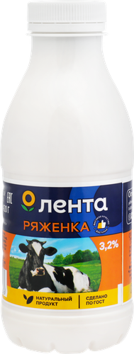 

Ряженка ЛЕНТА 3,2%, без змж, 420г