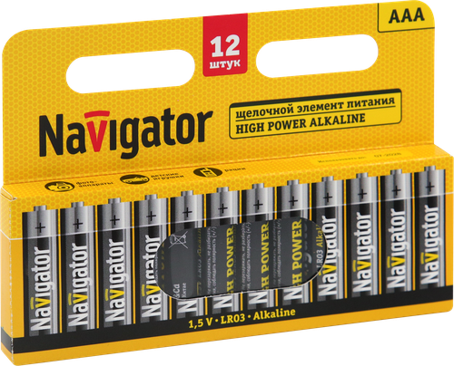 

Элементы питания Navigator 95 160, щелочные ААА NBT-NE-LR03-BP12 12шт