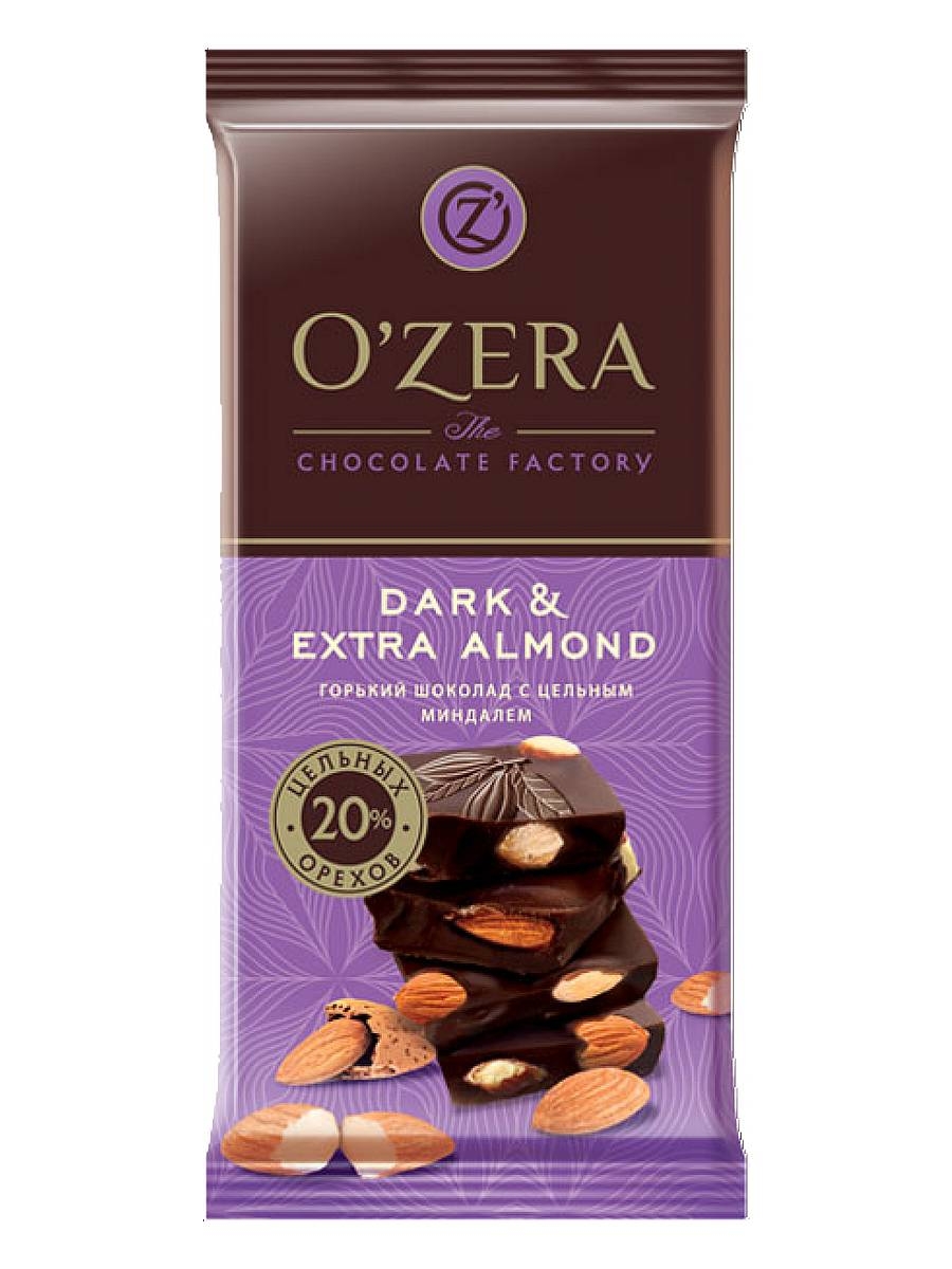

Шоколад O'Zera Dark&Extra Almond горький с цельным миндалем 90 г