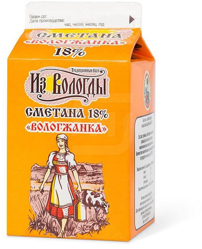 

Сметана Вологжанка 18%